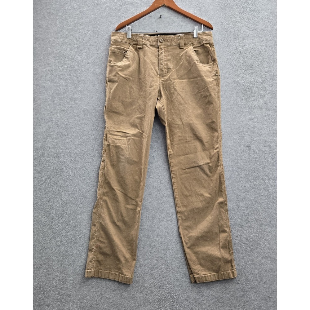 Columbia Men Pants 34W 32L Khaki Chino Carpenter Straight Fit Button 31"
